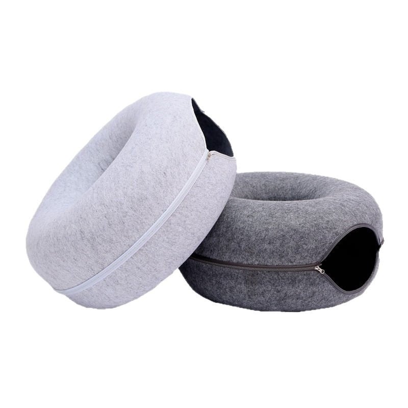 Donut‑oblik mačjeg kreveta od filca, za sve sezone, mačji tunel i ljetno sklonište za spavanje