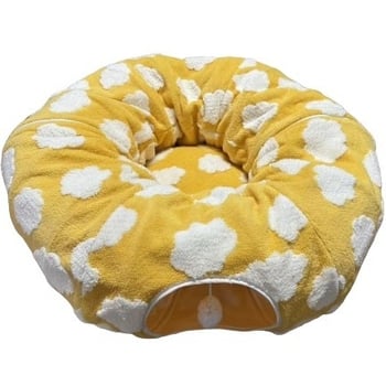 Sklopivi plišani tunel za mačke, u obliku donuta, mekan i udoban