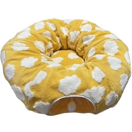 Sklopivi plišani tunel za mačke, u obliku donuta, mekan i udoban