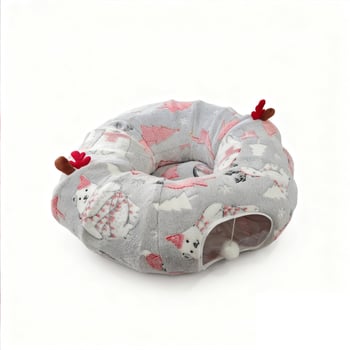 Plišani tunel za mačke s kratkom dlakom, svijetleći u tami i zatvorenim skloništem