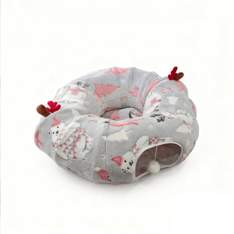 Plišani tunel za mačke s kratkom dlakom, svijetleći u tami i zatvorenim skloništem