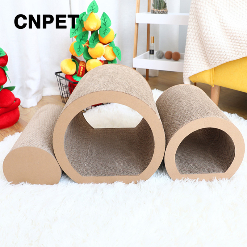 Višestruki set za mačke od valovitog kartona: škrabalo i mačja kućica