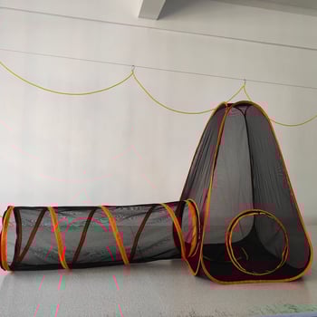 Sklopivi prijenosni šator za kućne ljubimce s tunelom i ogradom – vanjski set igračaka