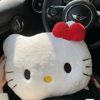 Мила котешка плюшена играчка – възглавничка с форма на котешка глава за диван или спалня, идеален подарък за дрямка
