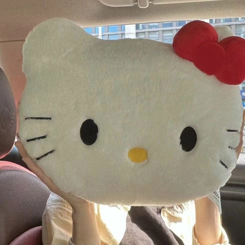 Мила котешка плюшена играчка – възглавничка с форма на котешка глава за диван или спалня, идеален подарък за дрямка