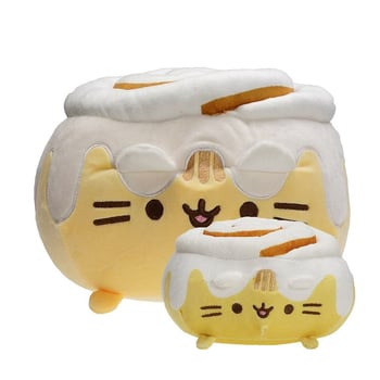 Siva plišana mačka – plišna igračka s motivima donut, pizza i burger; dizajn sendviš‑biskvita; plišna lutka za hvatač stroj