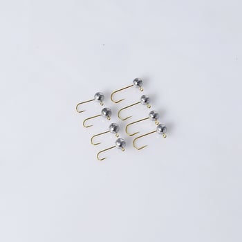 Кука със оловна глава, размер 6/8, златиста с зелени акценти, за риболов