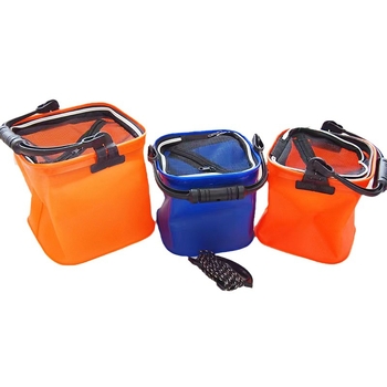 EVA кофа за риболов с мрежа против изплуване, преносима кофа за къмпинг на открито, голям капацитет