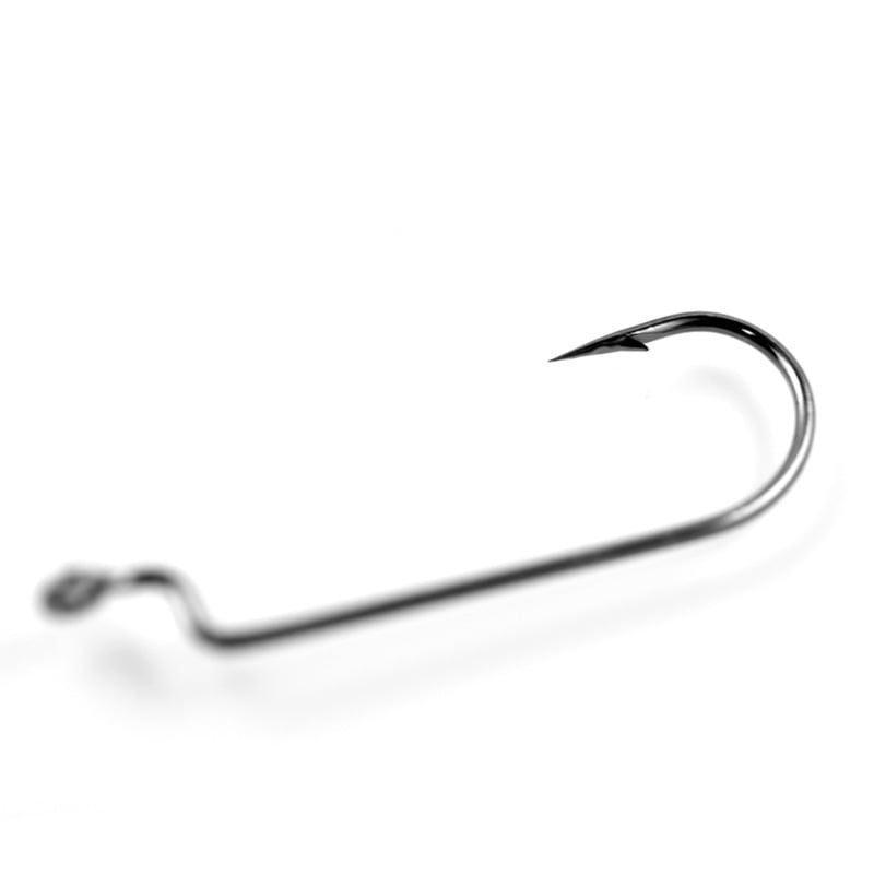 83209 Кука за примамка с тесен корпус и извита форма, високовъглеродна стомана, 50 бр бас риболов