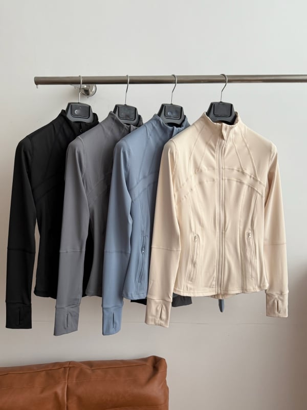 Cross-Border Al0 Γυναικείο μπουφάν με ψηλό γιακά, κλασική στενή γραμμή για γιόγκα, ελαστικό, διαπνέον και γρήγορα στεγνωμένο κορυφαίο