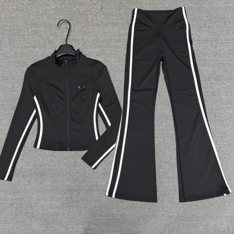 A1O Ριγέ σετ γιόγκα για γυναίκες – σφιχτό τοπ για τη μέση, ανυψώνει τους γλουτούς, παντελόνια γιόγκα με χρωματικούς μπλοκ