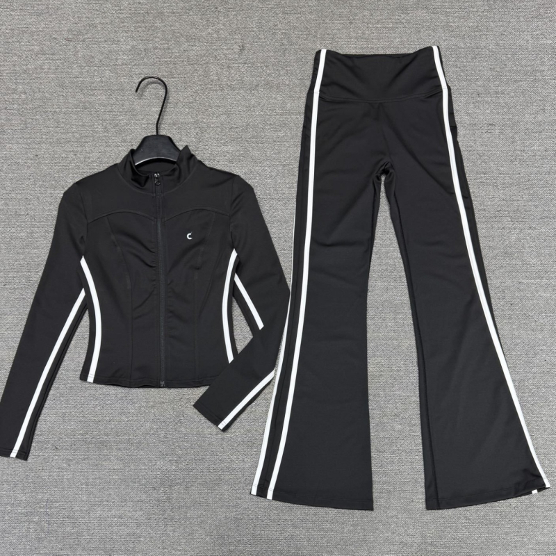 A1O Ριγέ σετ γιόγκα για γυναίκες – σφιχτό τοπ για τη μέση, ανυψώνει τους γλουτούς, παντελόνια γιόγκα με χρωματικούς μπλοκ