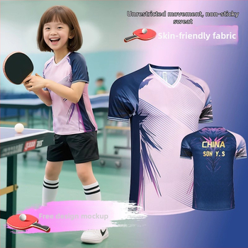 Detská súprava na stolný tenis — tlačené tréningové oblečenie, rýchloschnúce športové oblečenie pre chlapcov aj dievčatá, profesionálne bedminton oblečenie