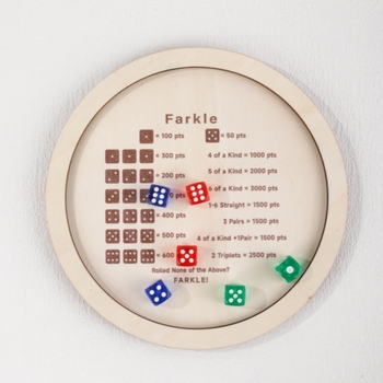 Персонализирана дървена тава за зарове Farkle