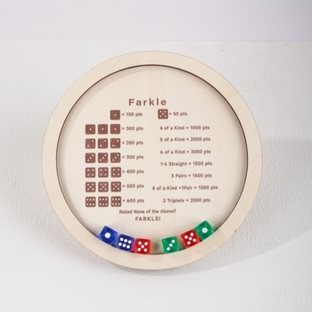 Персонализирана дървена тава за зарове Farkle