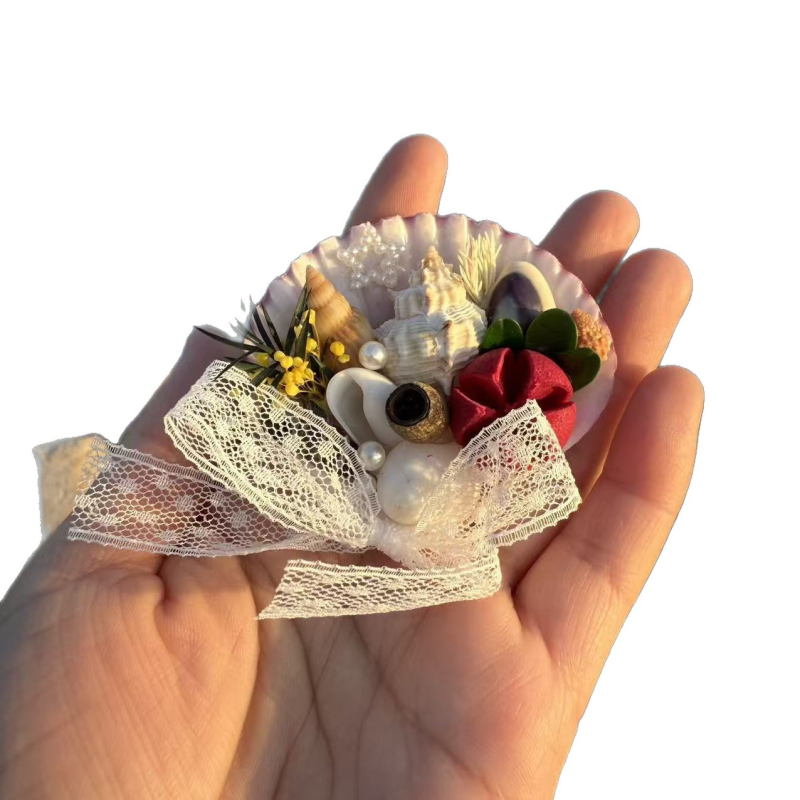 Magnet de frigider din scoică de abalón, decor natural din scoică, suvenir lucrat manual