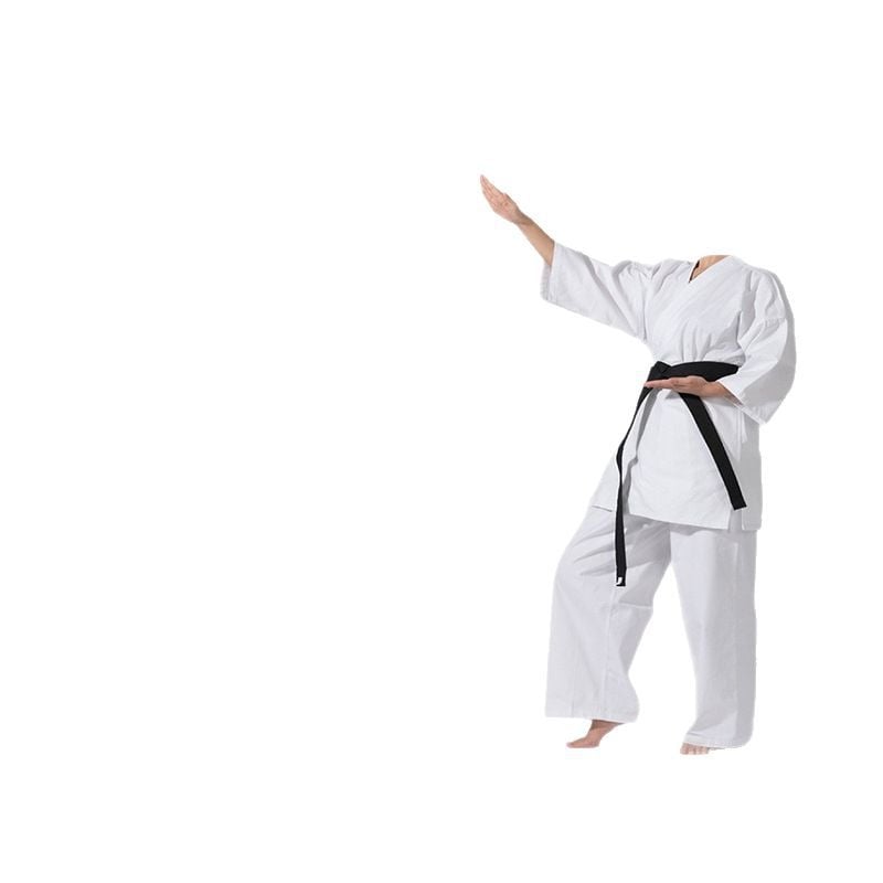 Unisex κιμόνο προπονήσεων για καράτε και ταεκβοντό με ρίγες, πολυεστέρας