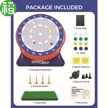 Naduviva meta za dartove za igru na travi