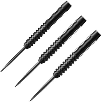 Set od 3 dartova s ravnim tijelom, crne, težine 21 g/23 g/26 g/28 g/30 g, 90% volfram čelik, čelične vrhove, navoj 2BA