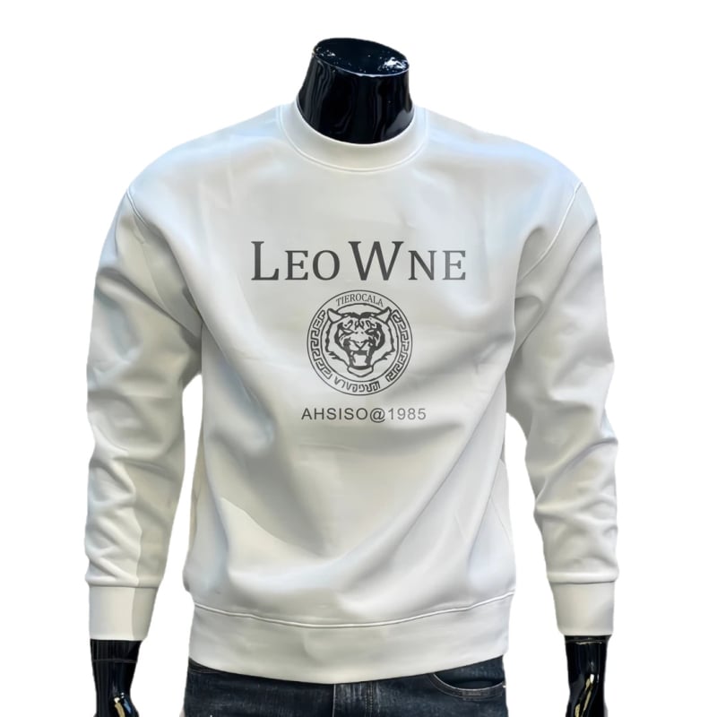 Ανδρικό φούτερ σε αμερικανικό στυλ με στρογγυλό λαιμό, στενό κόψιμο, μακριά μανίκια, εκτύπωση με γράμματα, πολυεστέρας, καθημερινό βασικό στρώμα