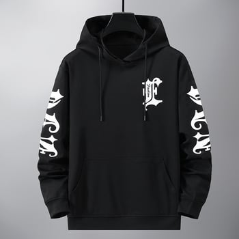 Ανδρικό oversized φούτερ με κουκούλα, μακρυμάνικο, χαλαρή γραμμή, για άνοιξη και φθινοπωρο