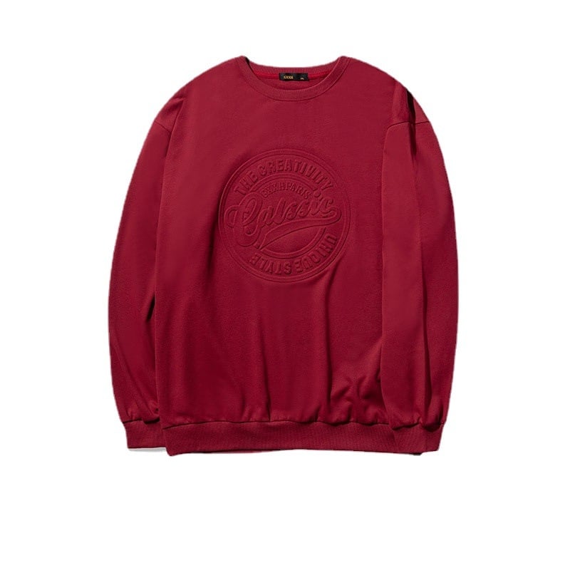 Αντρικό πουλόβερ σε μεγάλο μέγεθος, άνετη γραμμή, ανάγλυφο μοτίβο και ανιμέ σχέδιο, φθινοπωρινό ρούχο