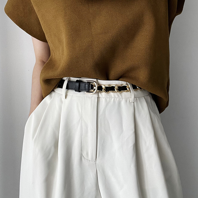 Μεταλλική αλυσίδα μέσης για γυναίκες, διακριτικό μοντέρνο αξεσουάρ μόδας, διακοσμητική αλυσίδα για παντελόνια και σακάκια, δυτικού στυλ μόδας