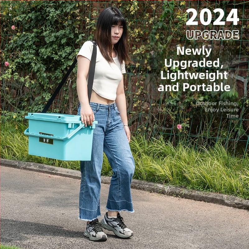 Wear the Wild Малка интегрирана кофа за риболов за морски и скалист риболов – седни или носи, кофа за съхранение на риба