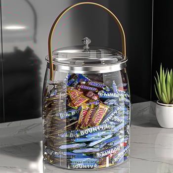 Кутия за съхранение на ориз за кухня, влагозащитена и устойчива срещу насекоми, прозрачен затворен съд за ориз и брашно, капацитет 6–7 л