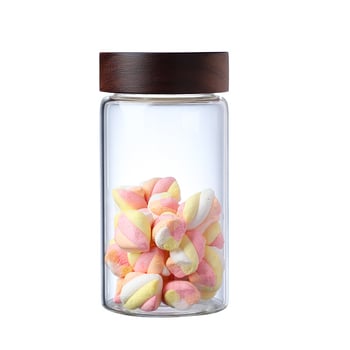 Стъклен буркан за съхранение със резбово устие, подходящ за зърнени култури, чай и кафе