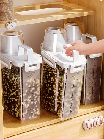 Контейнер за съхранение на храна за котки и кучета с вакуумно запечатване, влагоустойчив съд за домашни любимци