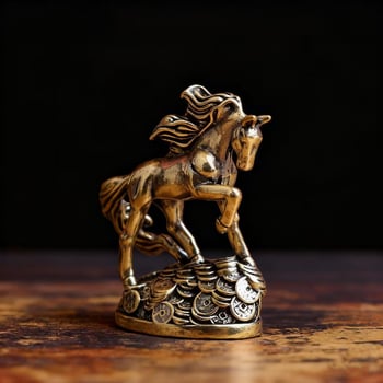 Ορείχαλκος ρετρό άλογο ζωδίου, διακοσμητικό γραφείου και φιγούρα για τσάι – άλογο που διώχνει τον άνεμο
