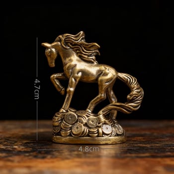 Ορείχαλκος ρετρό άλογο ζωδίου, διακοσμητικό γραφείου και φιγούρα για τσάι – άλογο που διώχνει τον άνεμο