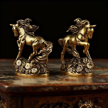 Ορείχαλκος ρετρό άλογο ζωδίου, διακοσμητικό γραφείου και φιγούρα για τσάι – άλογο που διώχνει τον άνεμο
