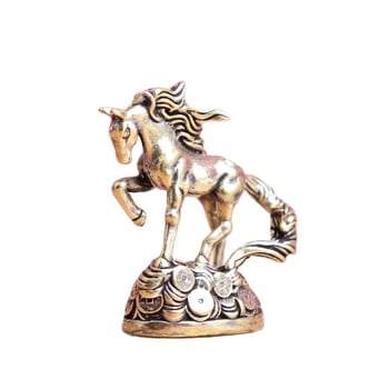 Ορείχαλκος ρετρό άλογο ζωδίου, διακοσμητικό γραφείου και φιγούρα για τσάι – άλογο που διώχνει τον άνεμο
