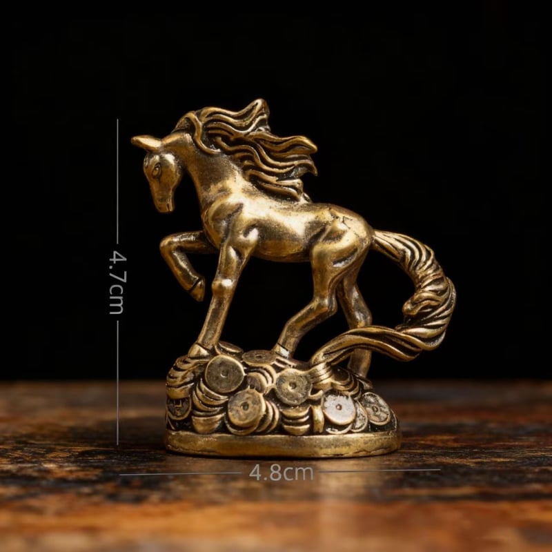 Ορείχαλκος ρετρό άλογο ζωδίου, διακοσμητικό γραφείου και φιγούρα για τσάι – άλογο που διώχνει τον άνεμο