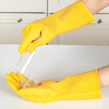 Латексни ръкавици за домакинство и миене на съдове, водоустойчиви, удебелени силиконово-резинови, издръжливи кухненски работни ръкавици