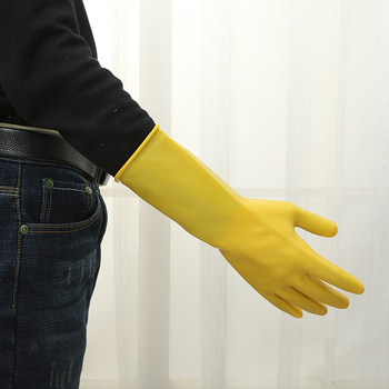 Удебелени водоустойчиви латексови ръкавици за домакински задачи и лека индустрия