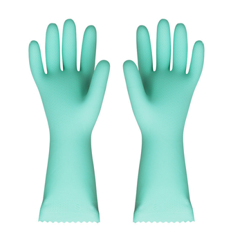 Miaojie латексови ръкавици с кадифена подплата, гъвкави за миене на съдове и домакински задачи, устойчиви, водоустойчиви, без изолация