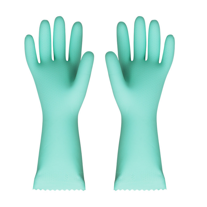 Miaojie латексови ръкавици с кадифена подплата, гъвкави за миене на съдове и домакински задачи, устойчиви, водоустойчиви, без изолация