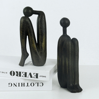 Държач за книги „Мислител“ – абстрактна фигура, модерен луксозен декор за всекидневна, офис и кабинет, винен шкаф