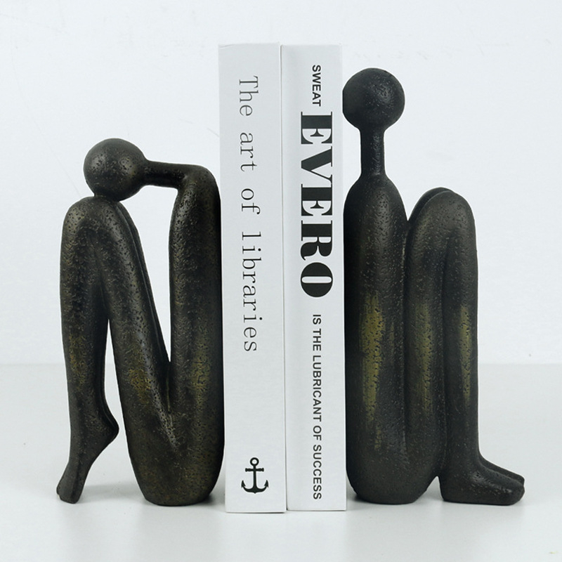 Държач за книги „Мислител“ – абстрактна фигура, модерен луксозен декор за всекидневна, офис и кабинет, винен шкаф