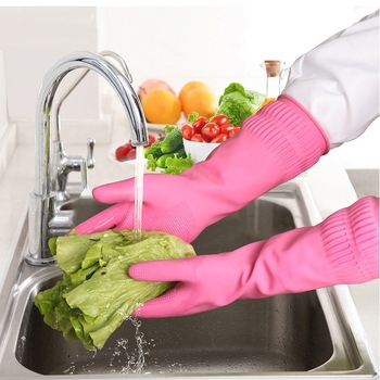 Klinley гумени ръкавици за домакинство, неплъзгащи се за почистване, кухненски ръкавици за защита при работа, за миене на съдове и пране, издръжлив модел E97000