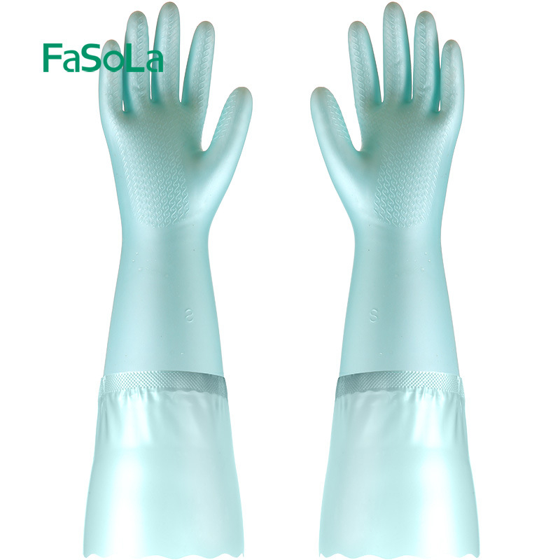 FaSoLa ръкавици за миене на съдове за жени – издръжливи PVC, кухненски водоустойчиви домашни ръкавици