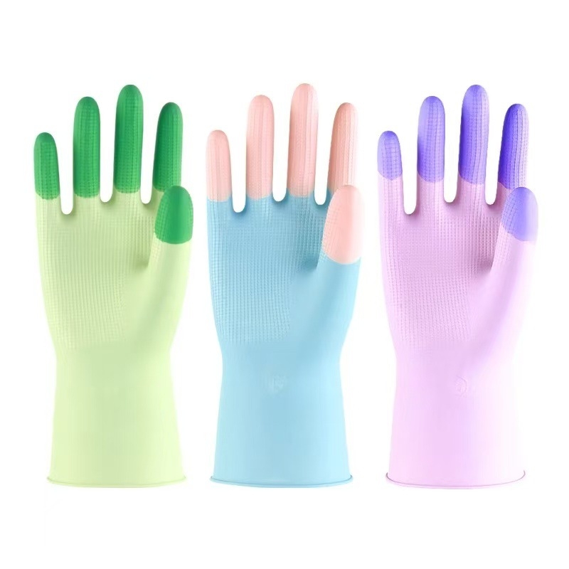 Цветни латексови ръкавици за домакински задачи, защита при работа, износоустойчиви и устойчиви на надраскване, меки и удобни, водоустойчиви и маслоустойчиви за кухнята