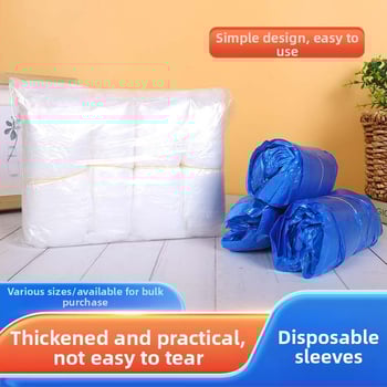 Μίας χρήσης διαφανείς, μακριές μανσέτες κουζίνας, ανθεκτικές στα λίπη, PE πλαστικές μανσέτες, σετ 100 τεμάχια