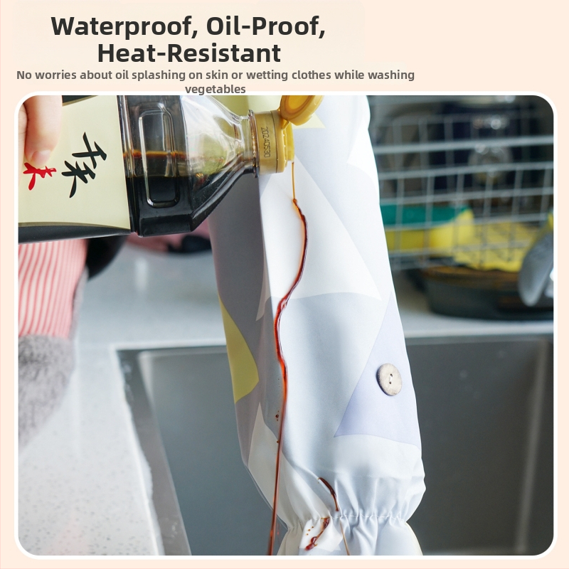 Προστατευτικές μανσέτες κουζίνας για μαγείρεμα, αδιάβροχες και ανθεκτικές σε πιτσιλίσματα λαδιού, προστασία από εγκαύματα για γυναίκες