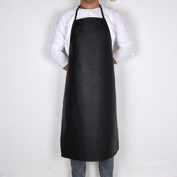 Αδιάβροχη και ανθεκτική στα λίπη ποδιά από μαλακό δέρμα, ενισχυμένη κατασκευή, μεσαίου μήκους με επέκταση, για κουζίνα και οικιακές δουλειές, μεγάλο μέγεθος, ανθεκτική στη φθορά