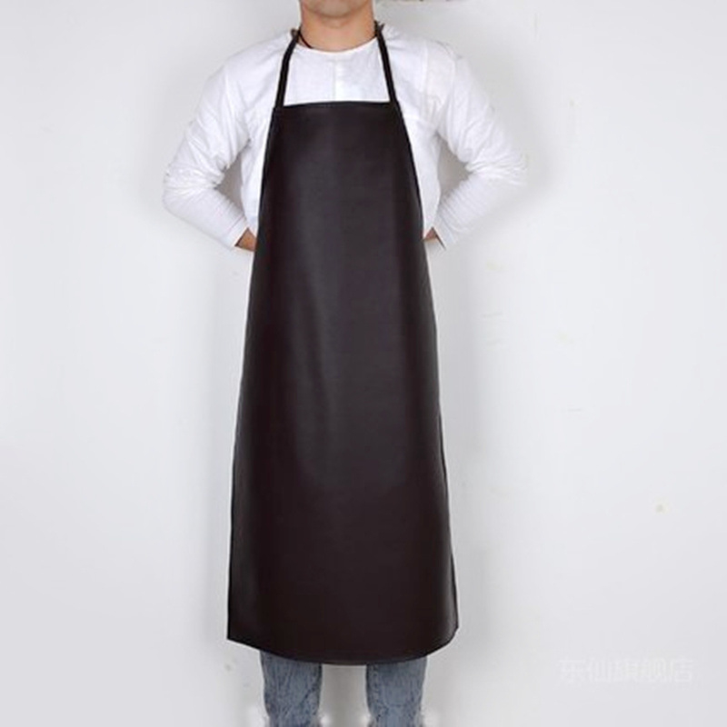 Αδιάβροχη και ανθεκτική στα λίπη ποδιά από μαλακό δέρμα, ενισχυμένη κατασκευή, μεσαίου μήκους με επέκταση, για κουζίνα και οικιακές δουλειές, μεγάλο μέγεθος, ανθεκτική στη φθορά