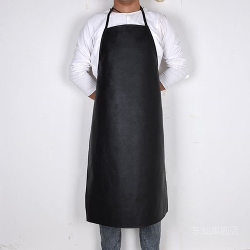 Αδιάβροχη και ανθεκτική στα λίπη ποδιά από μαλακό δέρμα, ενισχυμένη κατασκευή, μεσαίου μήκους με επέκταση, για κουζίνα και οικιακές δουλειές, μεγάλο μέγεθος, ανθεκτική στη φθορά